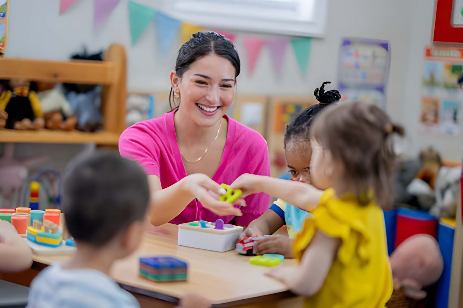 Preschool children doing arts and crafts